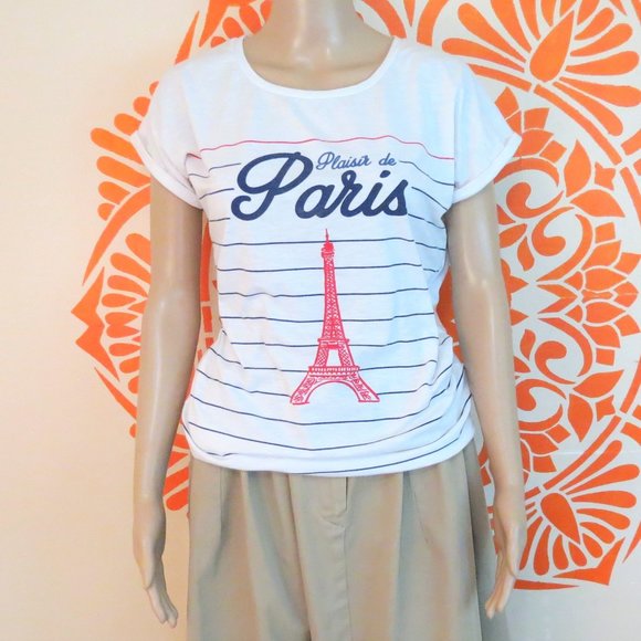 Plaisir de Paris Tops - Plaisir de Paris Eiffel Tower T-Shirt L